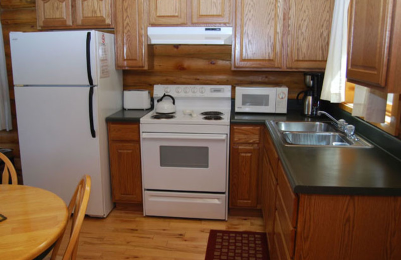 Cabin kitchen at Newton Fork Ranch.