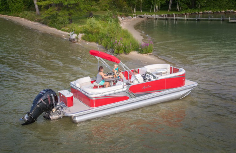 Pontoon at Aqua Log Cabin Resort.