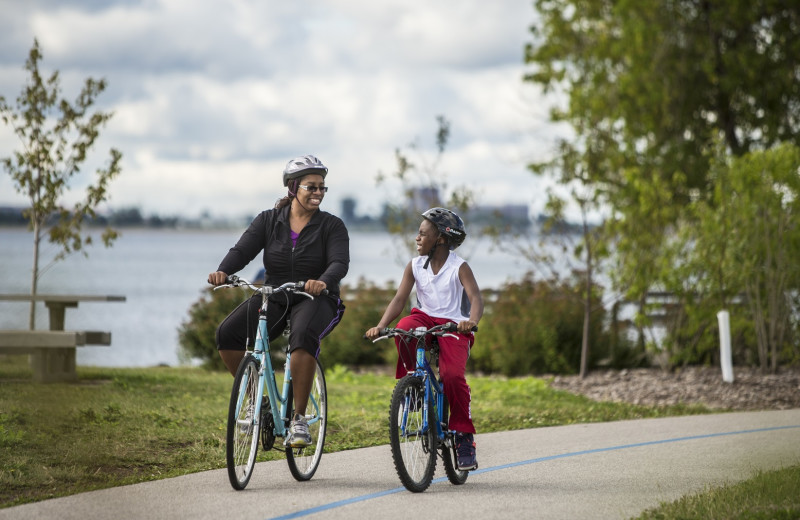 Bike riding at Edgewater Hotel & Waterpark.