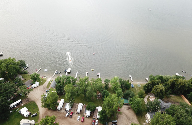 Aerial view of Barrett Lake Resort.