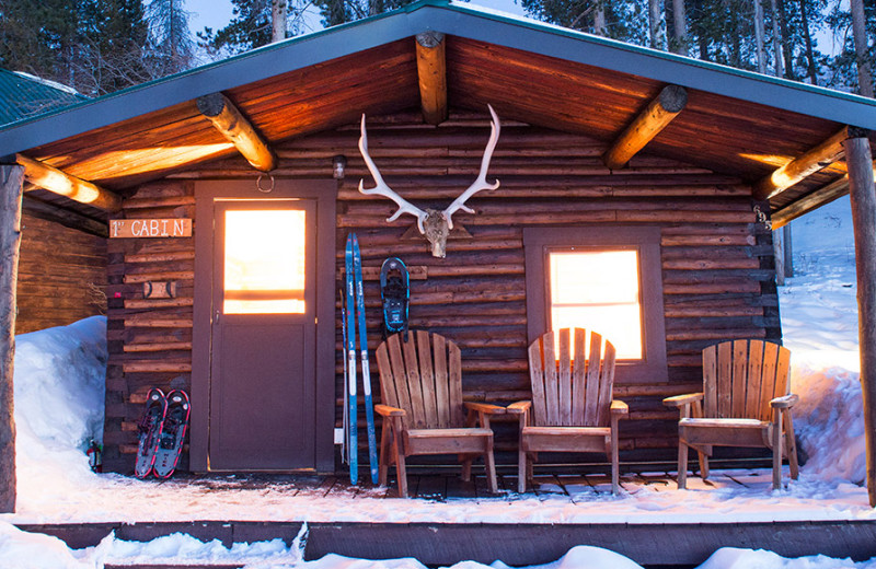 Cabin exterior at Triangle X Ranch.