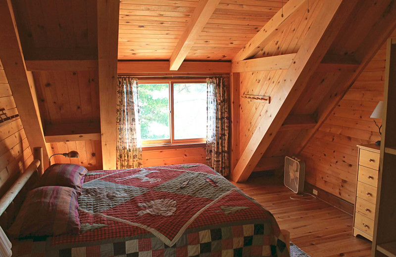 Cabin bedroom at Zup's Fishing Resort and Canoe Outfitters.