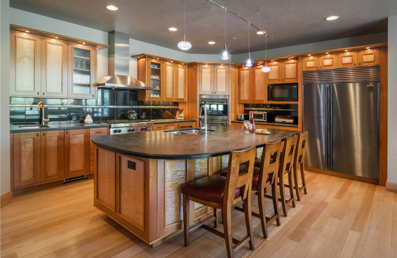 Rental kitchen at Canyon Services Vacation Rentals.