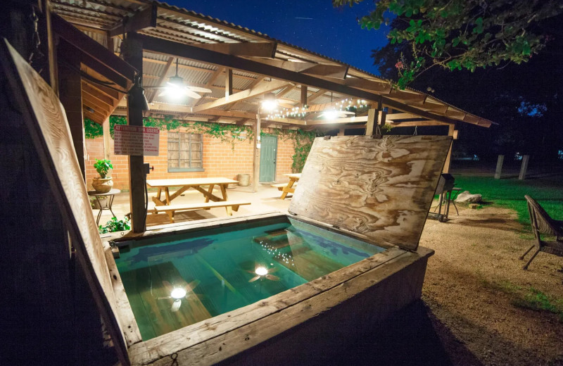 Hot tub at Geronimo Creek Retreat.