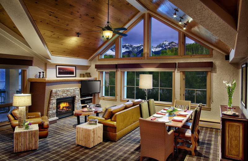 Guest living room at Fairmont Heritage Place, Franz Klammer Lodge.