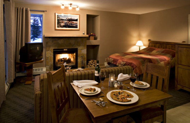Condo interior at Banff Rocky Mountain Resort.