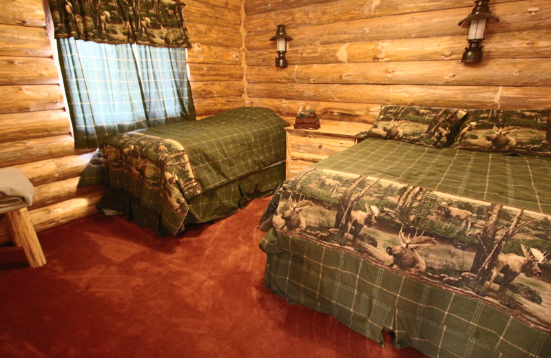 Guest bedroom at Zippel Bay Resort.