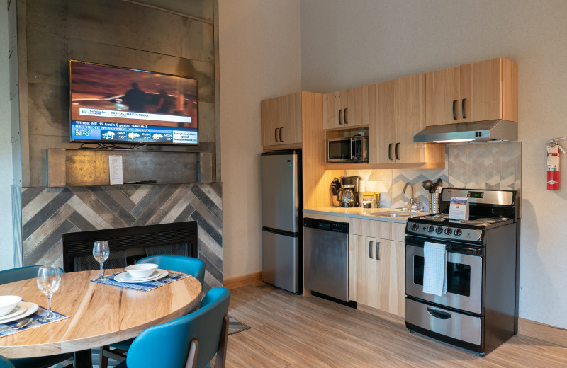 Cabin interior at Tunnel Mountain Resort