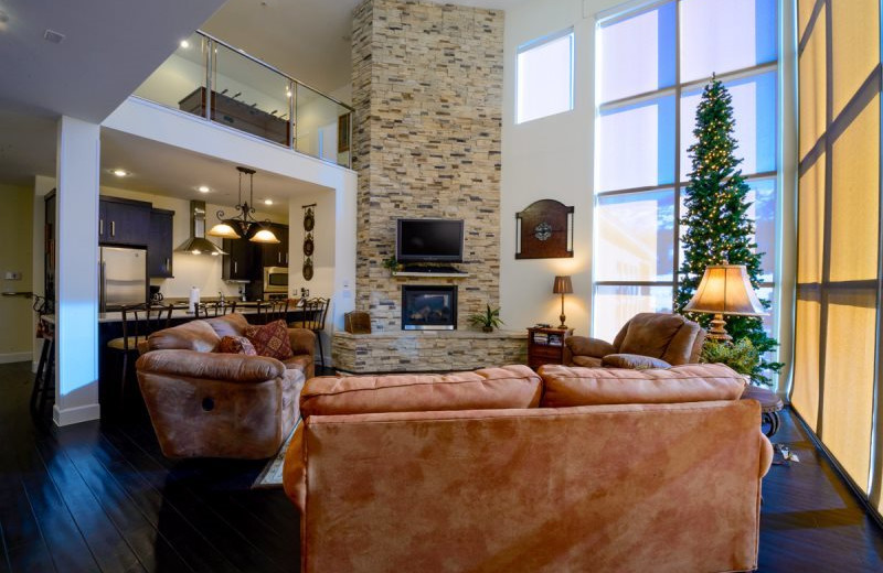 Condo living room at Family Time Vacation Rentals.