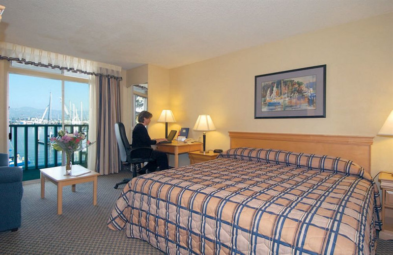 Guest room at Marina Village Inn.