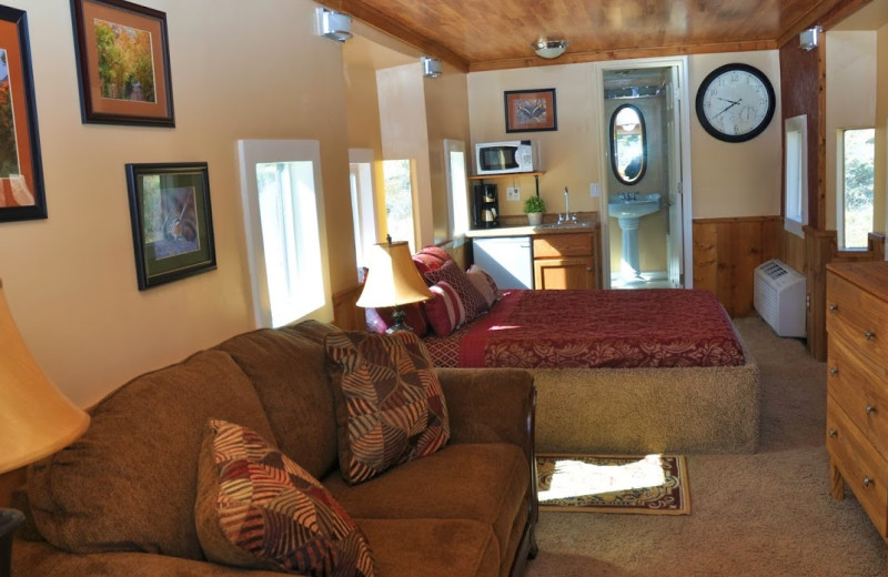 Caboose interior at Big Rock Candy Mountain Resort.