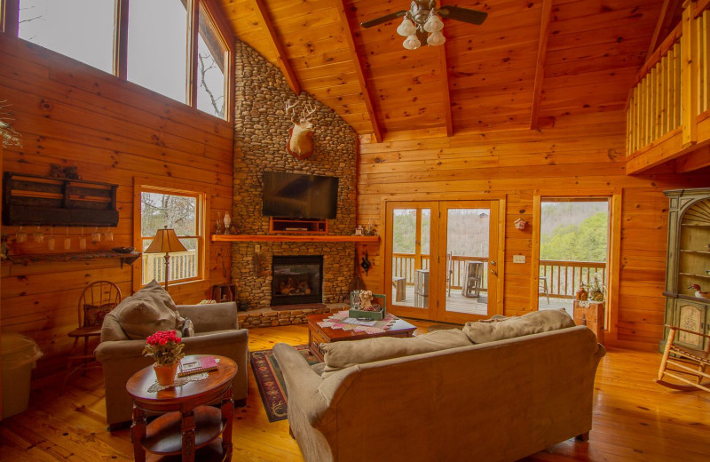 Rental living room at Cobbly Nob Rentals.