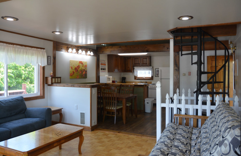 Cottage interior at Channel Waterfront Cottages.