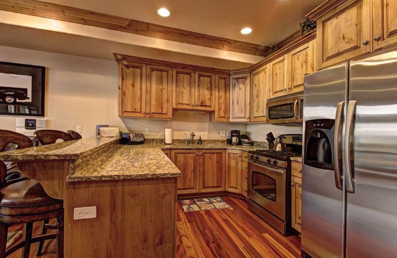 Rental kitchen at Lakeside Resort Properties.