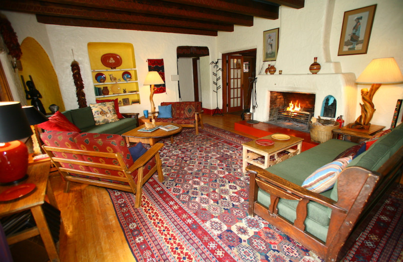 Cabin living room at Tumbling River Ranch.