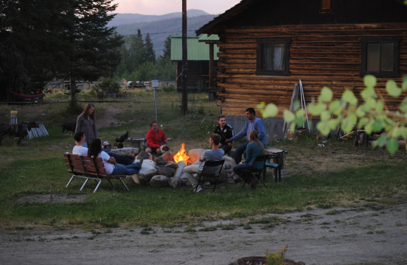 Campfire at Medicine Bow Lodge.