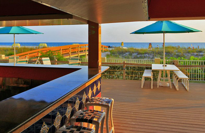 Patio view at Sunset Vistas Beachfront Suites.