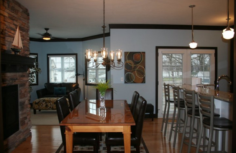 Vacation rental dining room at The Beach House.