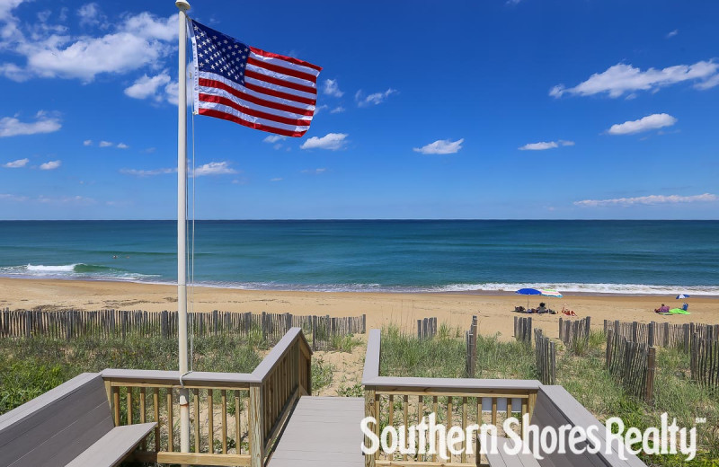 Rental beach view at Southern Shores Realty.