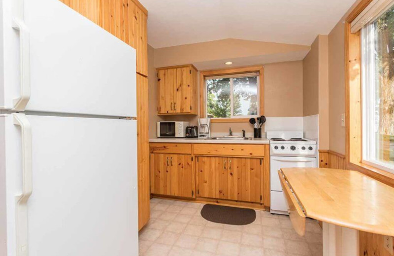 Cabin kitchen at Barrett Lake Resort.