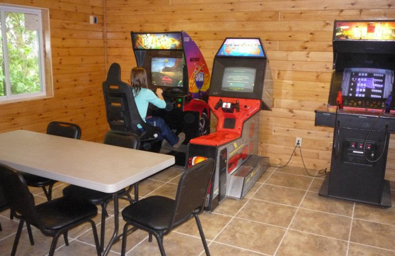 Game room at Bliss Point Resort.