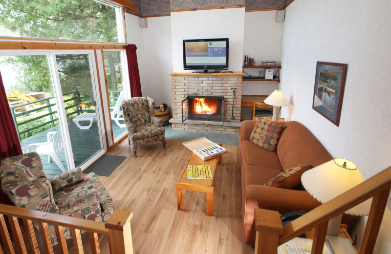 Guest living room at Elmhirst's Resort.