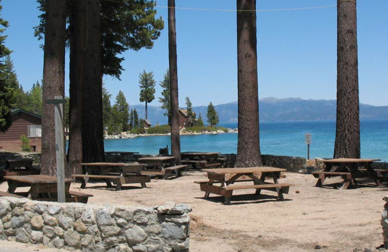 Picnic area at Meeks Bay Resort 