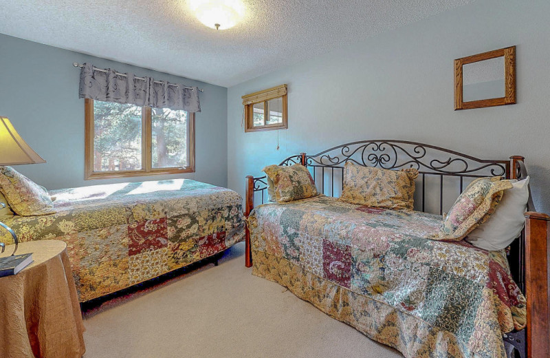 Cabin bedroom at Valhalla Resort.