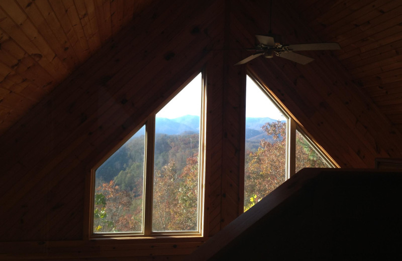 Cabin view from window at Rock Creek Cabins.