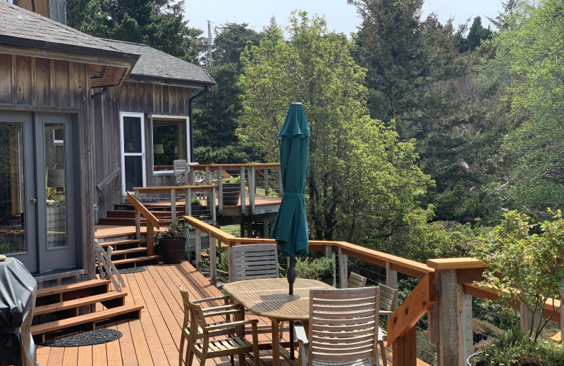 Deck at Floras Lake House By The Sea.