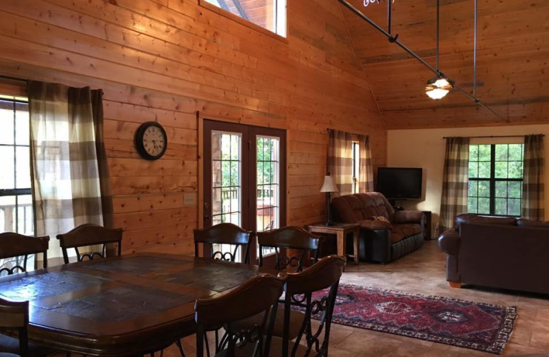 Cabin interior at Crooked River Cabins.