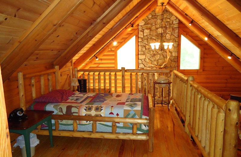 Cabin loft at Elk Ridge Ranch.