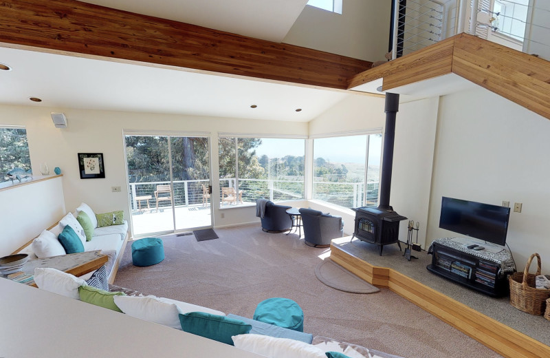 Rental living room at Irish Beach Vacation Rentals.