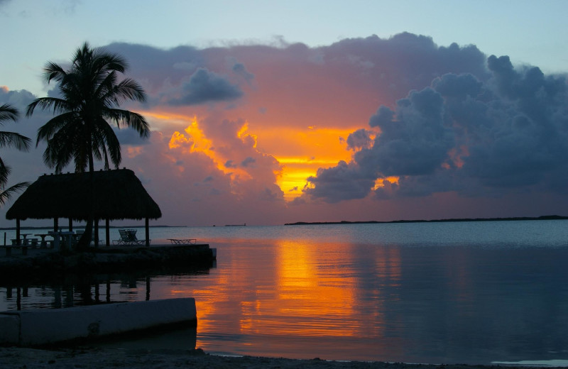 Beach sunset at Rock Reef Resort.
