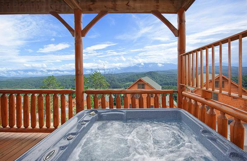 The hot tub is perfect after a long day of hiking in the Great Smoky Mountain national Park.