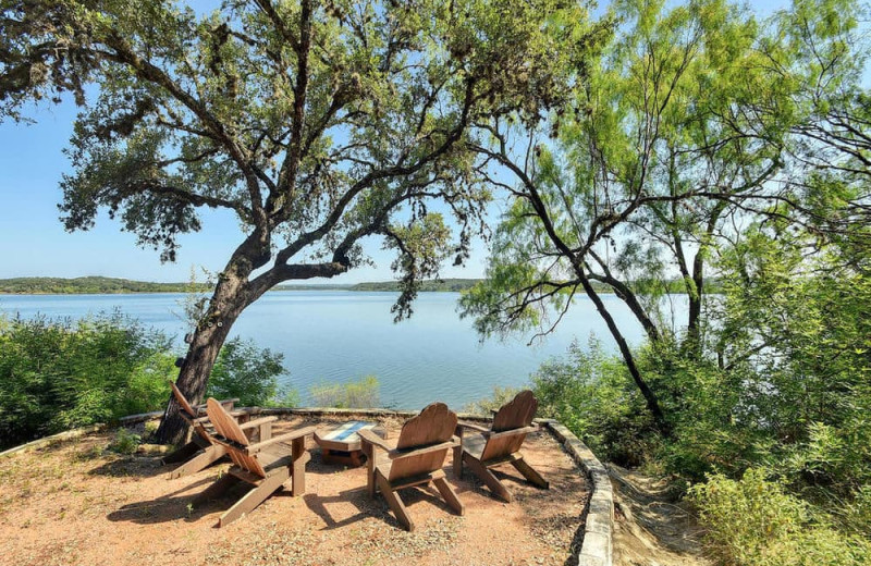 Lake view at Serene Hill Country Home.