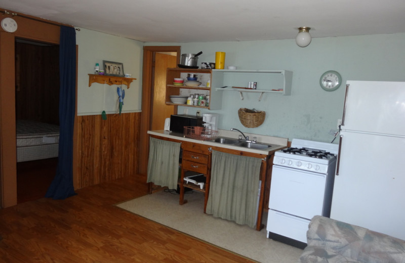 Cabin kitchen at Twin Oaks Resort & RV Park.