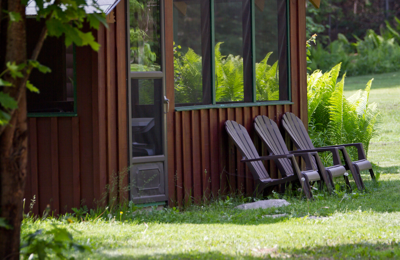 Cabin exterior at Marten River Lodge.