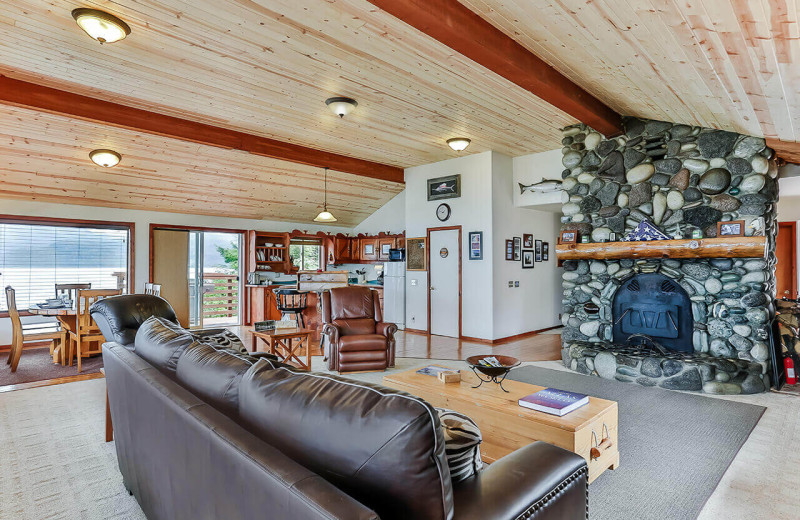 Living room at Alaska's Big Salmon Lodge.