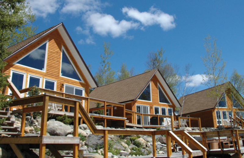 Exterior view of Riverfront Chalets.