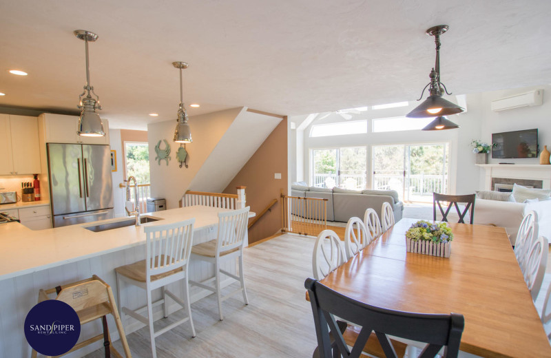 Rental kitchen at Sandpiper Rentals.