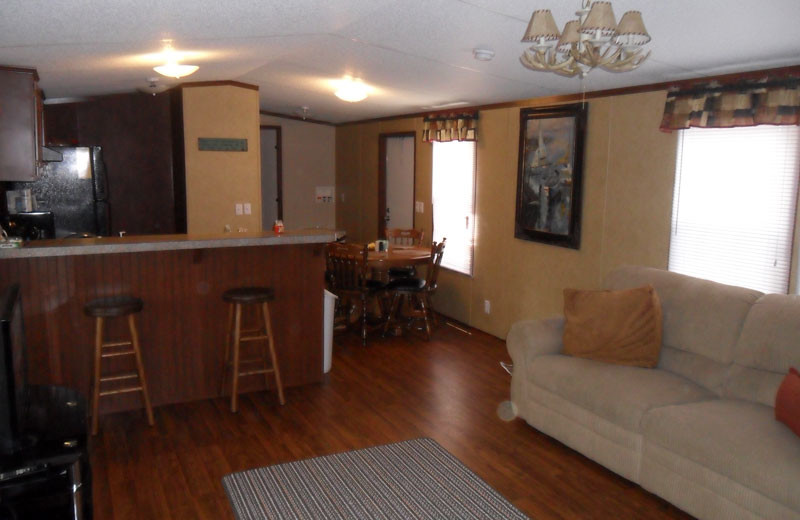 Cottage interior at King Creek Resort & Marina.