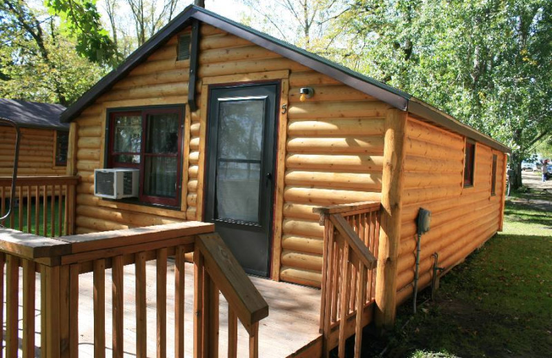 Cabin exterior at Bladow Beach Resort & Campground.
