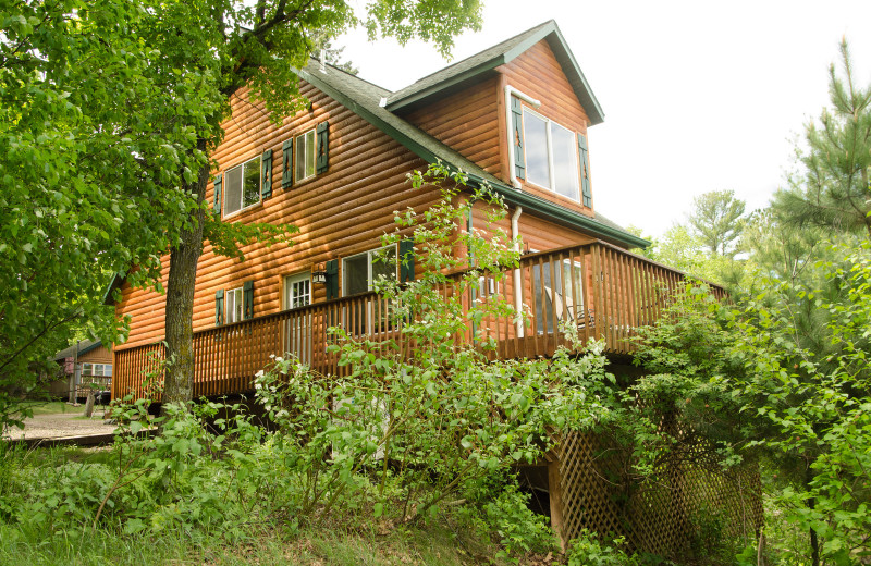 Cabin exterior at Woodland Beach Resort.