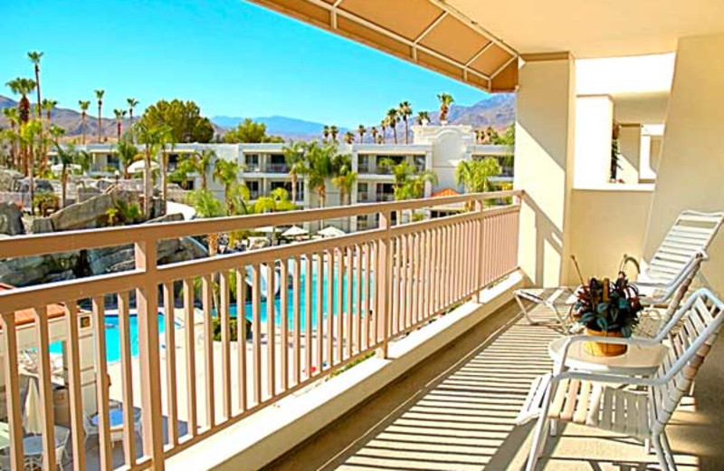Balcony view at Palm Canyon Resort & Spa.