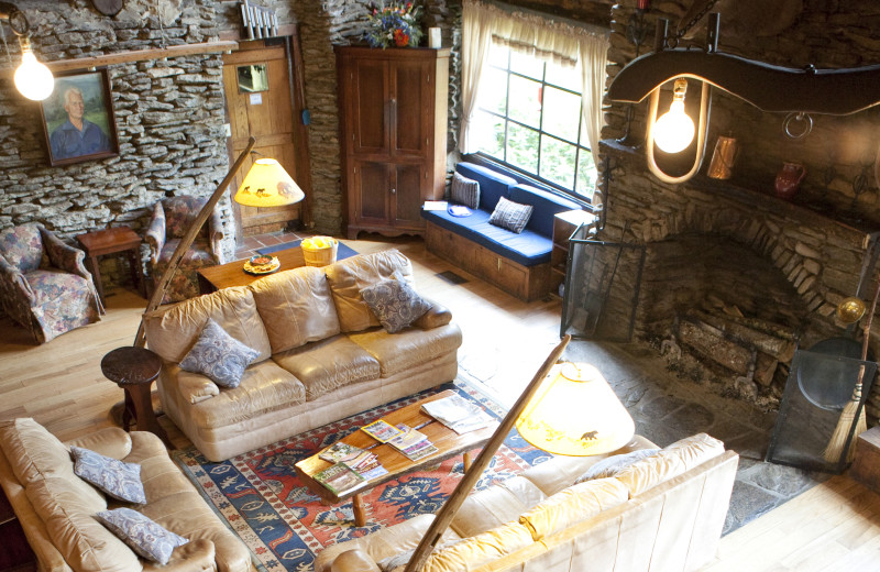 Lodge lobby at Cataloochee Ranch.