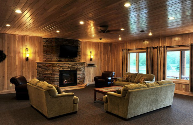 Cabin living room at Cedar Valley Resort.