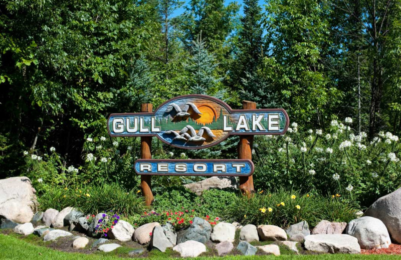 Welcome sign at Gull Lake Resort.