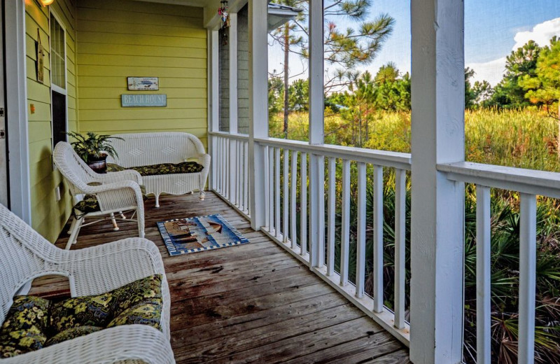 Rental deck at Luna Beach Properties.