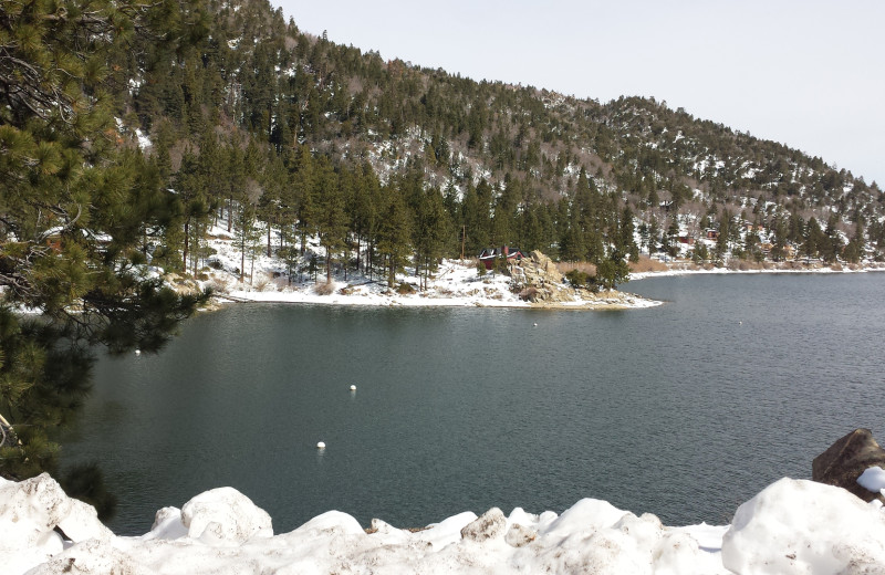 Lake view at Embers Lodge.